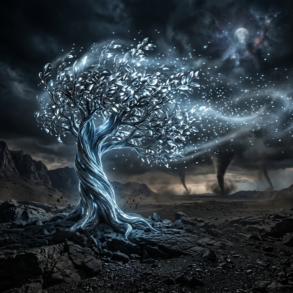 U97 - 銀色の発光樹木と寄生胞子